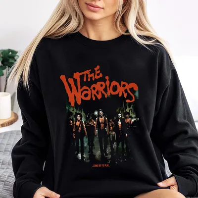 Men Casual Graphic Sweatshirt The Warriors Movie Print Black Sightweight Polyester Perfect For Sum