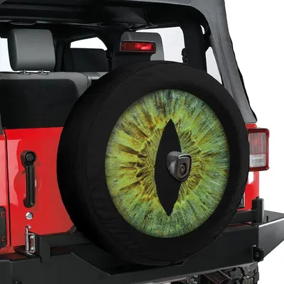 Spare Tire Cover With Dragon Eye, Backup Camera Tire Cover, Green Dragon Eye Spare Tire Cover, Dragon Spare Tire Cover, Dragon Car Accessory Spare Tire Cover