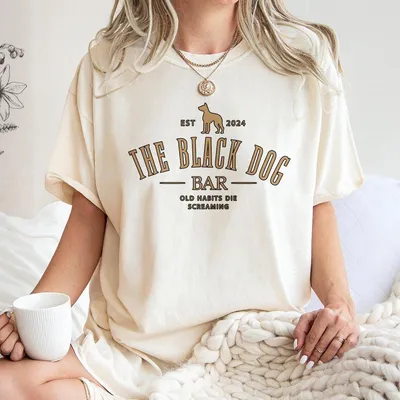 Minimalist The Black Dog T-Shirt, Unisex Concert T-Shirt, Gift Idea For Friend, Era Tour T-Shirt, Tops, Full Size, Full Colors