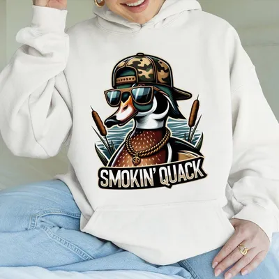 Smokin Quack Camo Cool Glasses Duck Hunting Hoodie Hoodie Camo Hat Glasses Duck Smokin Quack Funny Style Duck Camo Hunting