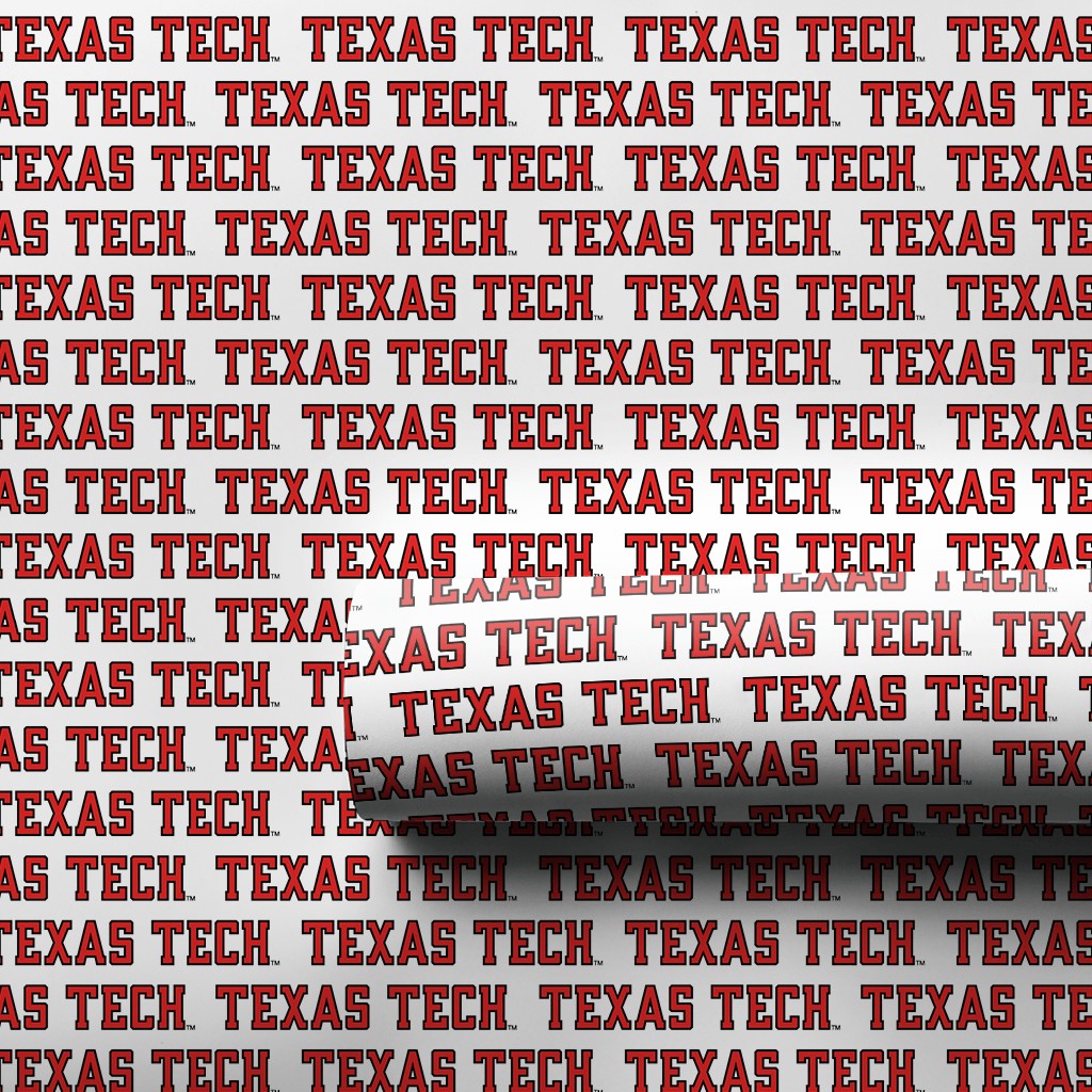 Texas Repeating Vector TEXAS TECH Repeating Text Pattern Gift Wrap Paper | Printsyde