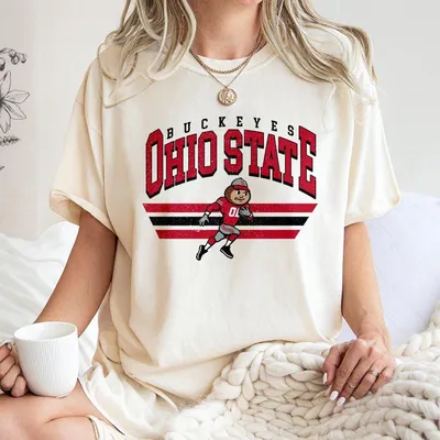 Retro College Football Mascot T-Shirt Classic Menswear Tops Cotton T-Shirt