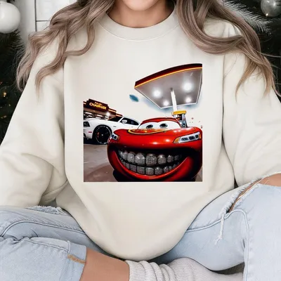 Mcqueen Cars Grillz Graphic Sweatshirt Funny Movie Sweatshirt Vintage Y2k Sweatshirt Gift For Men Women Racing Hip Hop Sweatshirt Meme Apparel