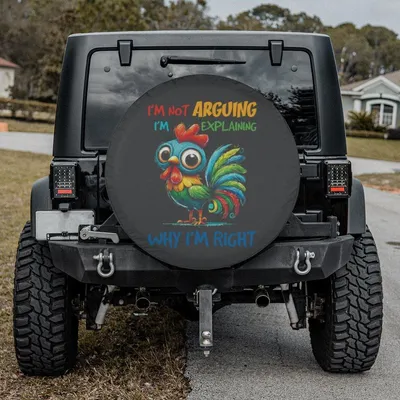 Funny Chicken Not Arguing Spare Tire Cover, Humorous Farm Animal Design, Cute Poultry Art, Fun Car Accessory Gift For Chicken Lovers And Farmers Spare Tire Cover