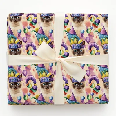 Mardi Gras Birmese - Gift Wrap for Christmas, Holidays Wrapping Paper, Christmas Wrapping Paper
