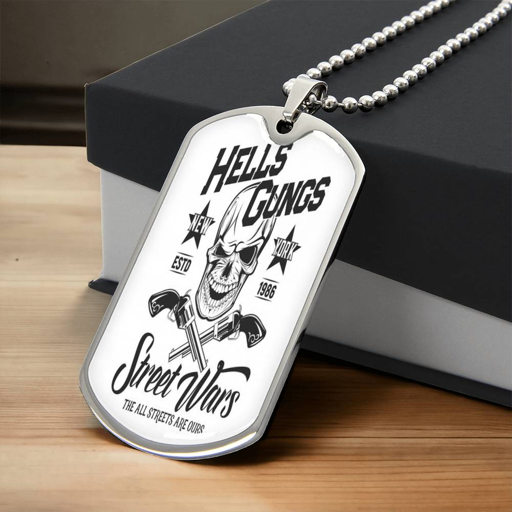 Hells Gungs - Street Wars Dog Tag - Army Tag Necklace, Dog Tag