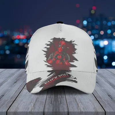 Baseball Cap Deadpool Torn Mask Design With Pop Culture Graphic And Comic Inspired Style Baseball Cap