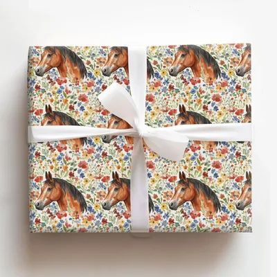Garden Day with the Missouri Fox Trotter - Gift Wrap for Christmas, Holidays Wrapping Paper, Christmas Wrapping Paper