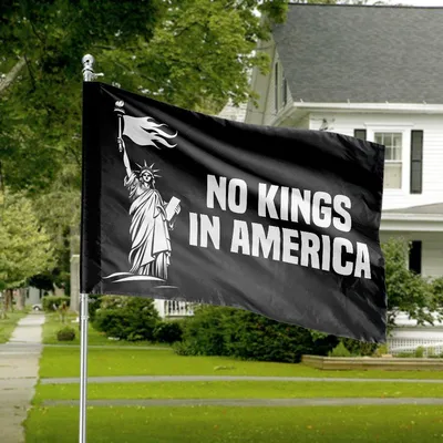 Lady Liberty No Kings In America Statue Of Liberty Torch House Flag Political Statement Decor Horizontal House Flag