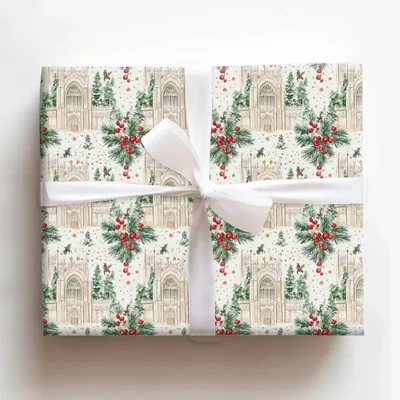 Joyful Cathedral - Gift Wrap for Christmas, Holidays Wrapping Paper, Christmas Wrapping Paper