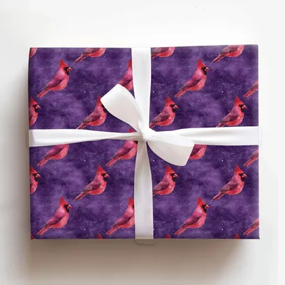 Purple Plumage - Gift Wrap for Christmas, Holidays Wrapping Paper, Christmas Wrapping Paper