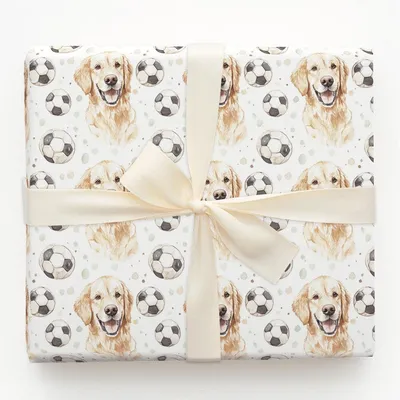 Barking Up a Goal - Gift Wrap for Christmas, Holidays Wrapping Paper, Christmas Wrapping Paper