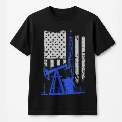 Oilfield Worker T-Shirt, Menswear Streetwear T-Shirt Casual Regular Fit Graphic All Seasons Machine Washable T-Shirt