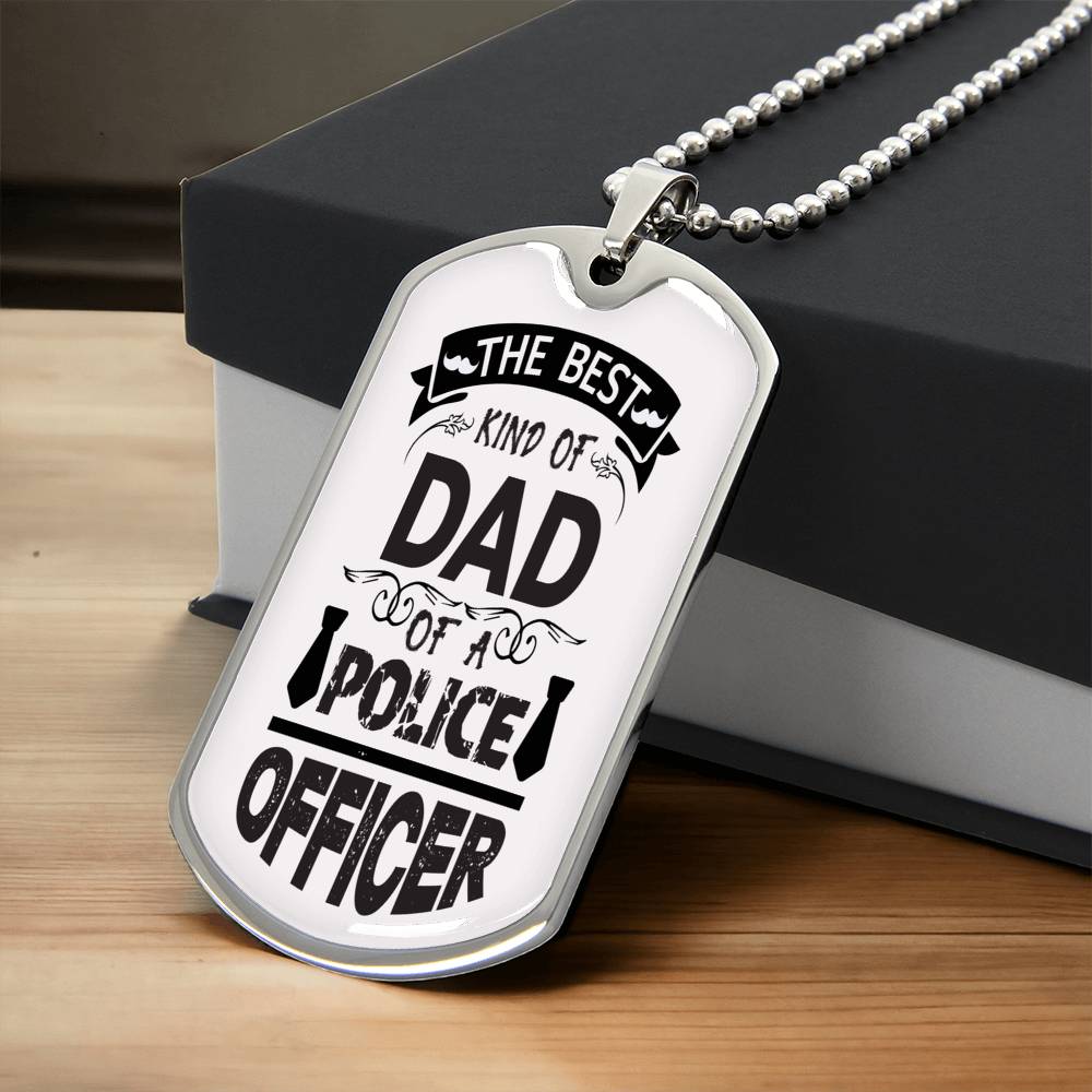 Police Officer Dad Necklace - Army Tag Necklace, Dog Tag