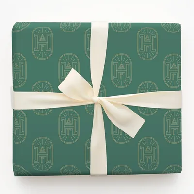 Emerald H Emblem - Gift Wrap for Christmas, Holidays Wrapping Paper, Christmas Wrapping Paper