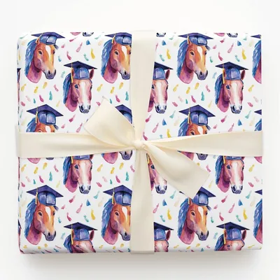 Stallion Graduate - Gift Wrap for Christmas, Holidays Wrapping Paper, Christmas Wrapping Paper
