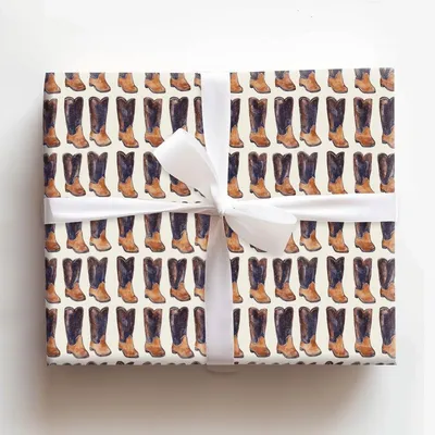 Boots and Bling - Gift Wrap for Christmas, Holidays Wrapping Paper, Christmas Wrapping Paper