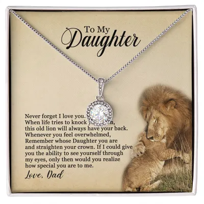 To My Daughter, Never Forget I Love You, Necklace Love Dad, Personalized Gift For Daughter, Infinity Necklace, Jewelry Gift For Daughter, Birthday Gift, Graduation Gift, Grown Up Daughter, Daughter Birthday Gift From Mom, Christmas Gift
