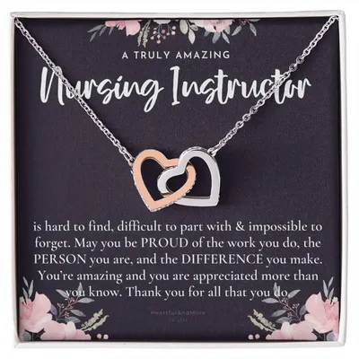 Gift For Nursing Instructor Nursing Instructor Appreciation Gift A Truly Amazing Nursing Instructor Gift Interlocking Hearts Necklace