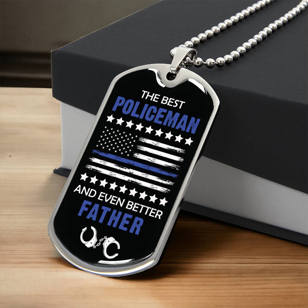 Father's Day Gift For Police Dad- Police Dad Gift- Police Dad Dog Tag - Army Tag Necklace, Dog Tag
