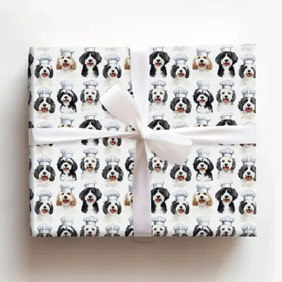 Cooking with the Bernadoodles - Gift Wrap for Christmas, Holidays Wrapping Paper, Christmas Wrapping Paper