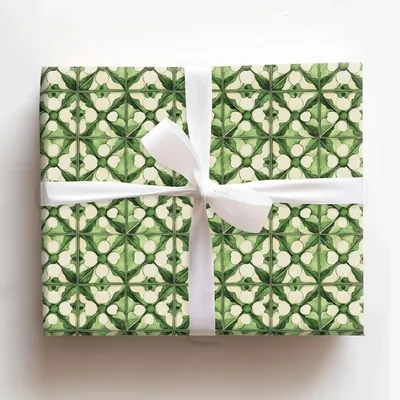 Emerald Dogwood - Gift Wrap for Christmas, Holidays Wrapping Paper, Christmas Wrapping Paper