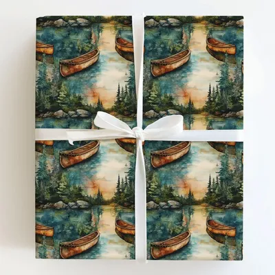 River Serenity - Gift Wrap for Christmas, Holidays Wrapping Paper, Christmas Wrapping Paper