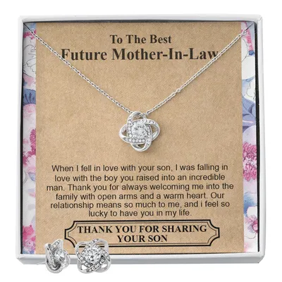 To The Best Future Mother-in-law - Thank You For Always Welcoming Me Into The Family With Open Arms And A Warm Heart, Wedding Necklace, Mothers Day Gifts, Christmas Gifts, Birthday Gifts, Anniversary Gift, Valentine's Day