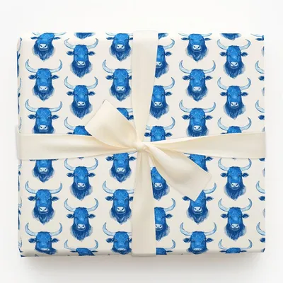 Bull Frost - Gift Wrap for Christmas, Holidays Wrapping Paper, Christmas Wrapping Paper