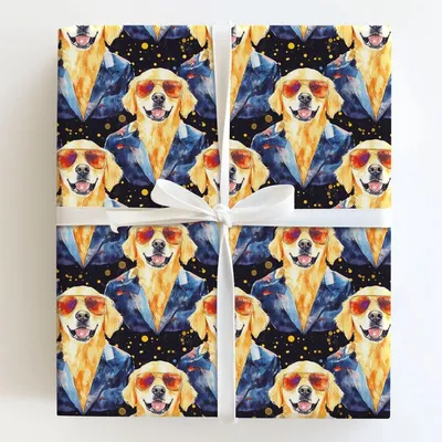 Golden Mic Drop - Gift Wrap for Christmas, Holidays Wrapping Paper, Christmas Wrapping Paper