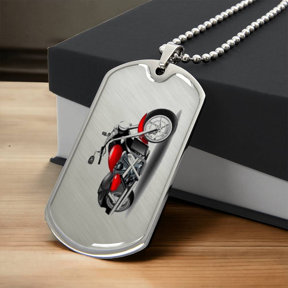 Motorcycle Necklace Dog Tag - Army Tag Necklace, Dog Tag