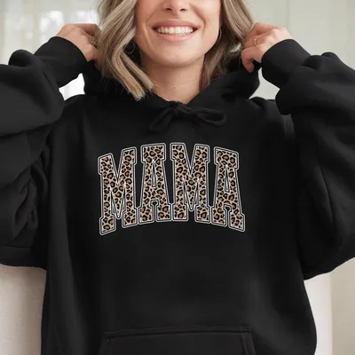 Leopard Mama Hoodie, Mothers Day Gift, Mom Hoodie, Retro Mama Hoodie, Gift For Mom, Leopard Mama Hoodie