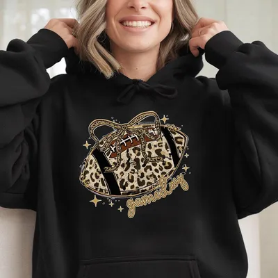 Game Day Hoodie Leopard Football Hoodie Football Mom Hoodie Football Hoodie Checkered Star Football Hoodie Game Day Hoodie