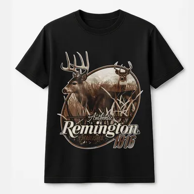 Remington Hunting T-Shirt – Authentic Deer Graphic,Outdoor Wildlife Streetwear For Hunters And Nature Enthusiasts