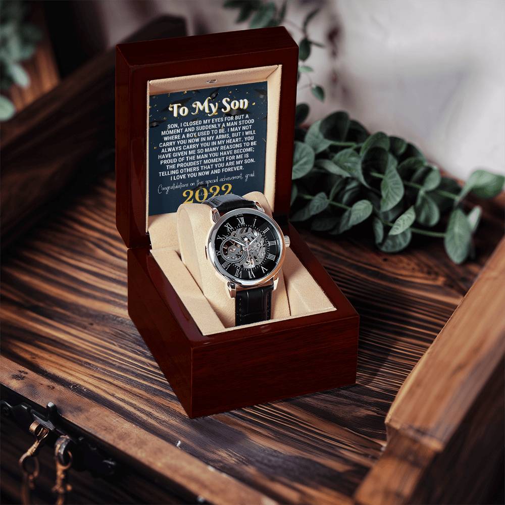 Son Graduation Gift From Mom Watch For Son Mom To Son Watch Gift For Him College Graduation High School Senior Phd Class Of 2022 Openwork Watch