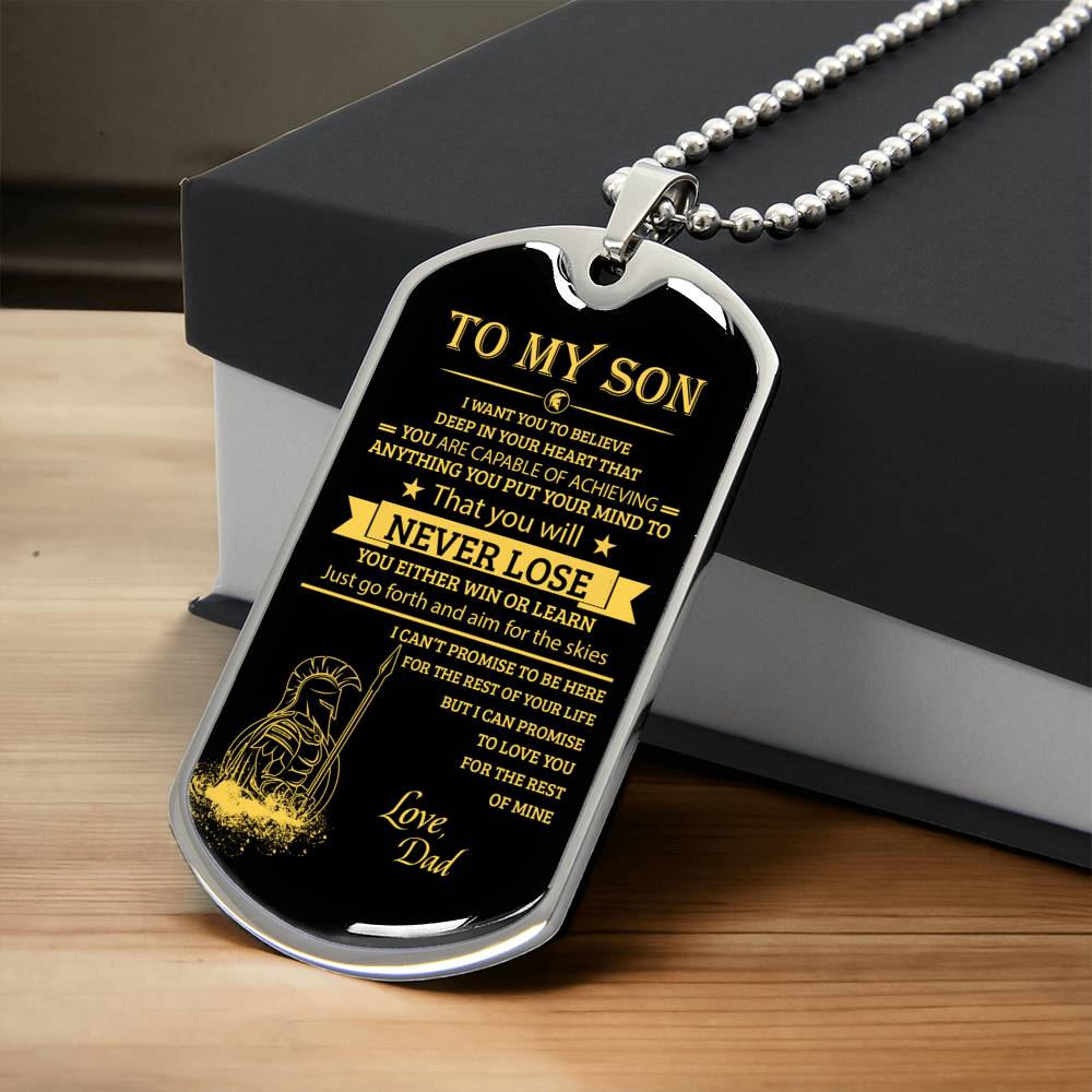 Spartan Warrior You Will Never Lose Dog Tag Necklace Dad Gift For Son - Army Tag Necklace, Dog Tag