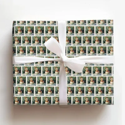 Snow Stamp - Gift Wrap for Christmas, Holidays Wrapping Paper, Christmas Wrapping Paper