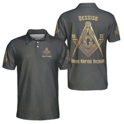 Dessiso Lodge No. 25 Polo Polo Shirt, Grand Rapids Michigan Masonic Apparel