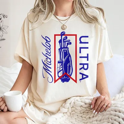 Michelob Ultra Golf Bag Graphic T-Shirt Unisex Casual T-Shirt For Golf Enthusiasts Soft Cotton Top