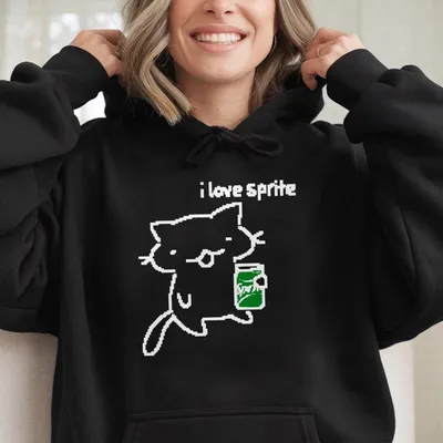 Sprite Hoodie Cutie Cat I Love Sprite Unisex Summer Outfit Top Top