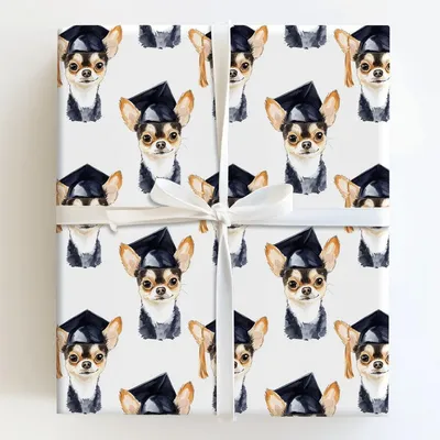 Chihuahua Graduate - Gift Wrap for Christmas, Holidays Wrapping Paper, Christmas Wrapping Paper
