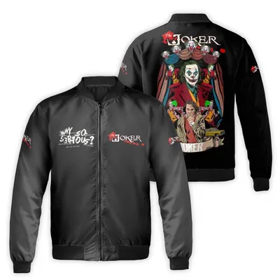 Why So Serious The Joker Bomber Jacket, Awesome Dc Villains Fan Gear, Great For Movie Lovers And Bold Street Style Bomber Jacket