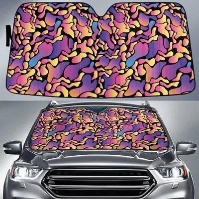 Ombre Purple To Yellow Abstract Pattern Car Sun Shades Cover Auto Windshield PrintSyde