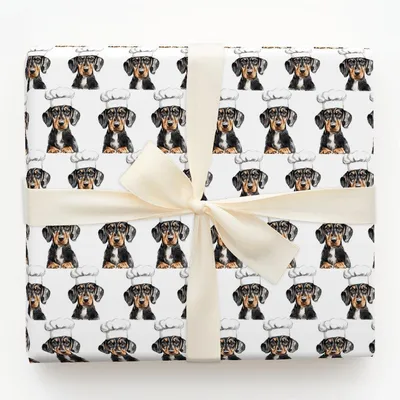 Cooking with the Dachshunds - Gift Wrap for Christmas, Holidays Wrapping Paper, Christmas Wrapping Paper