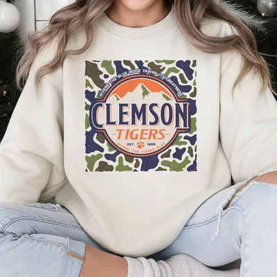 Clemson Camo Mountains  Sweatshirt Sweatshirt For Men Dad Gifts