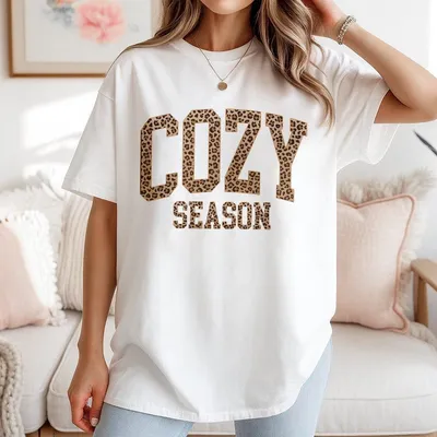 Cozy Season T-Shirt Retro Fall T-Shirt Get Cozy T-Shirt Womens Fall T-Shirt Fall Graphic