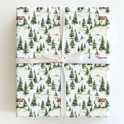 Aspen Wedding - Gift Wrap for Christmas, Holidays Wrapping Paper, Christmas Wrapping Paper