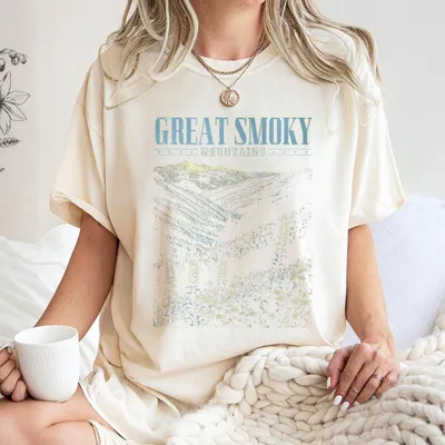 Great Smoky Mountains T-Shirt National Park T-Shirt,Retro Appalachian,Wildflower T-Shirt,Nc Tn Gift