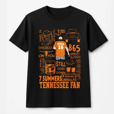 Tennessee Fan Wallen T-Shirt Country Music Graphic With Lyrics And Southern Icons 865 Whiskey Glasses Vibe Unisex Casual