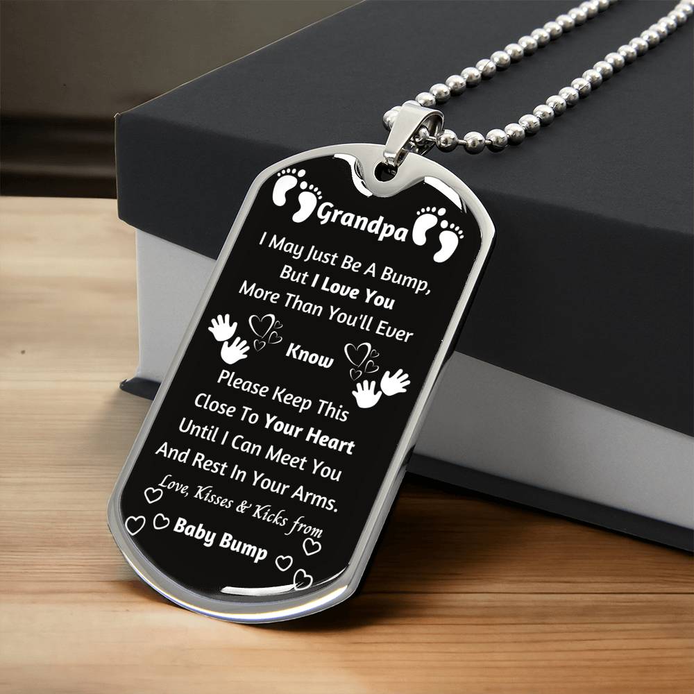 Grandpa- I Love You - Army Tag Necklace, Dog Tag
